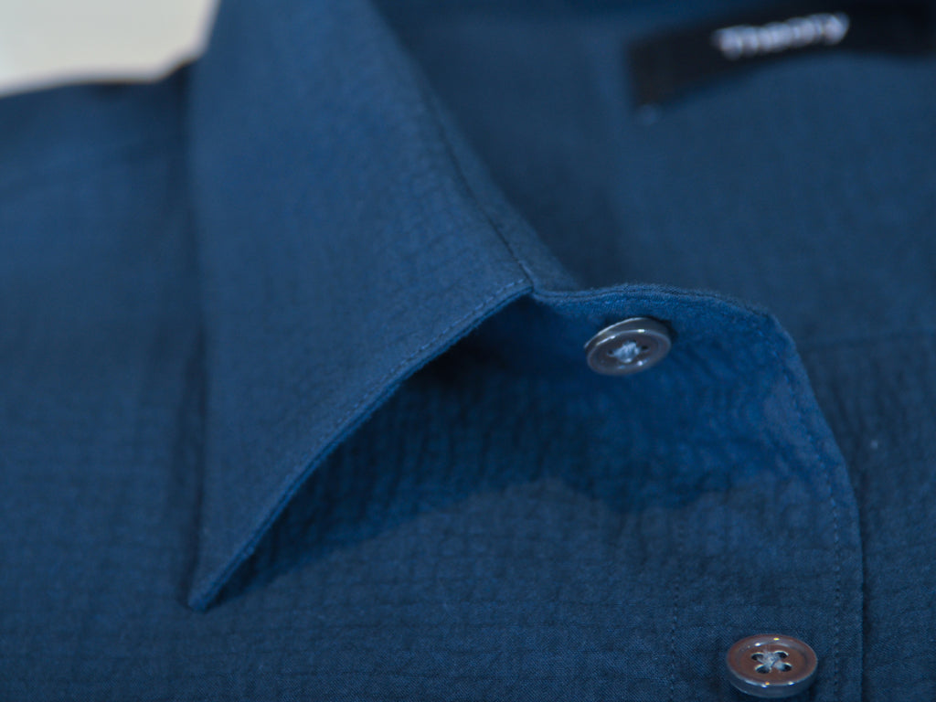 Theory Navy Blue Irving Spring Rip Stop Shirt