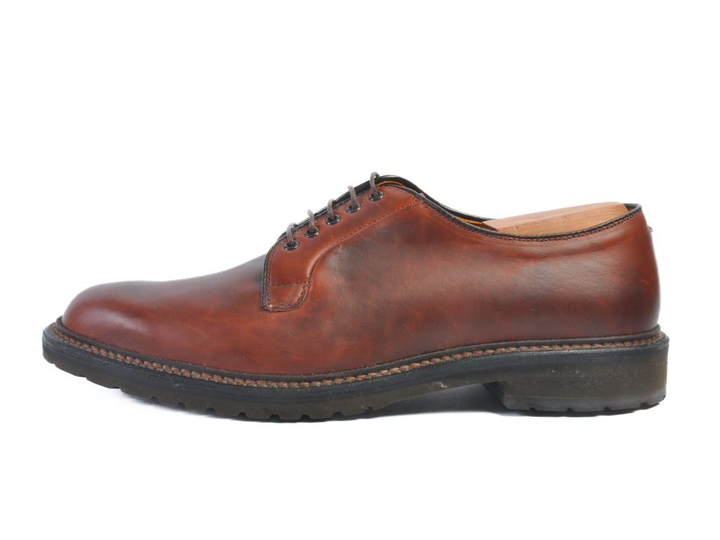 Alden Brown Plain Toe Blucher Shoes