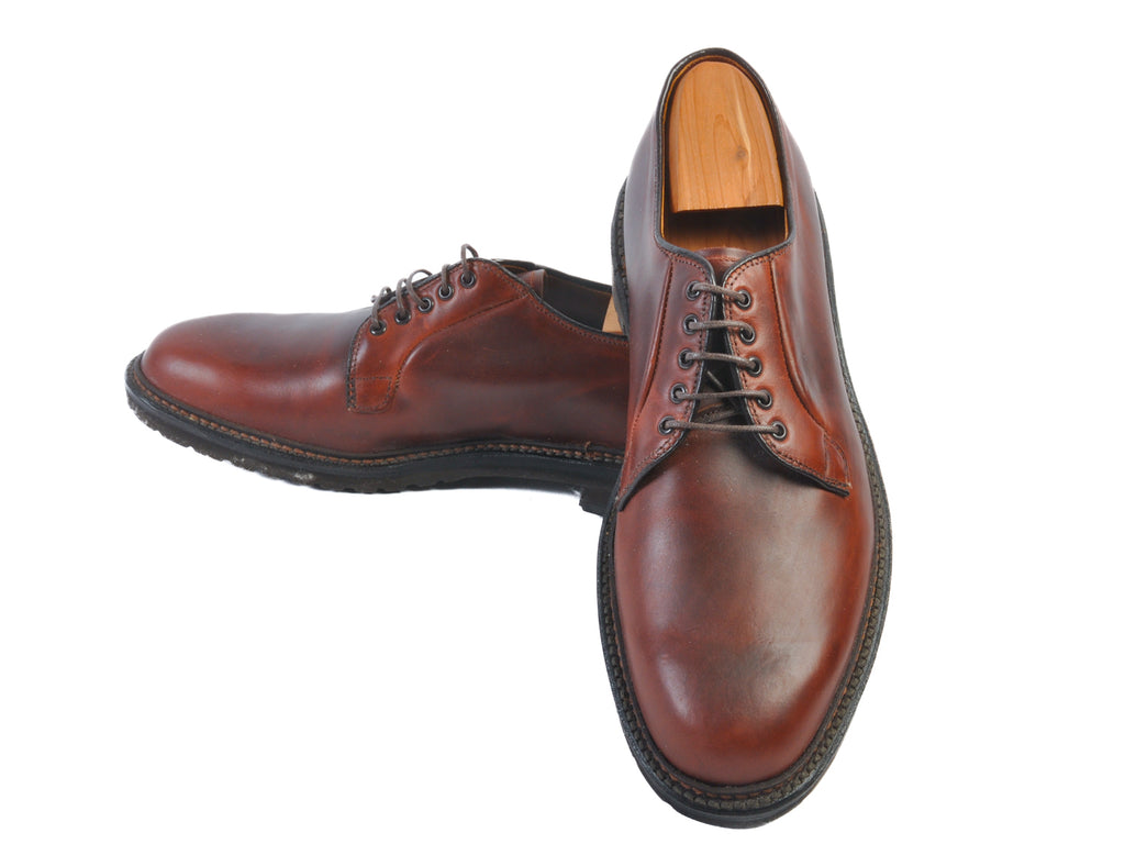 Alden Brown Plain Toe Blucher Shoes