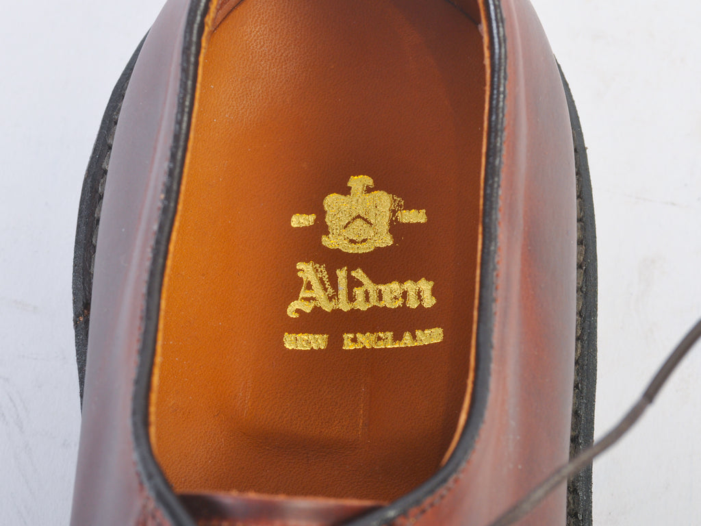 Alden Brown Plain Toe Blucher Shoes