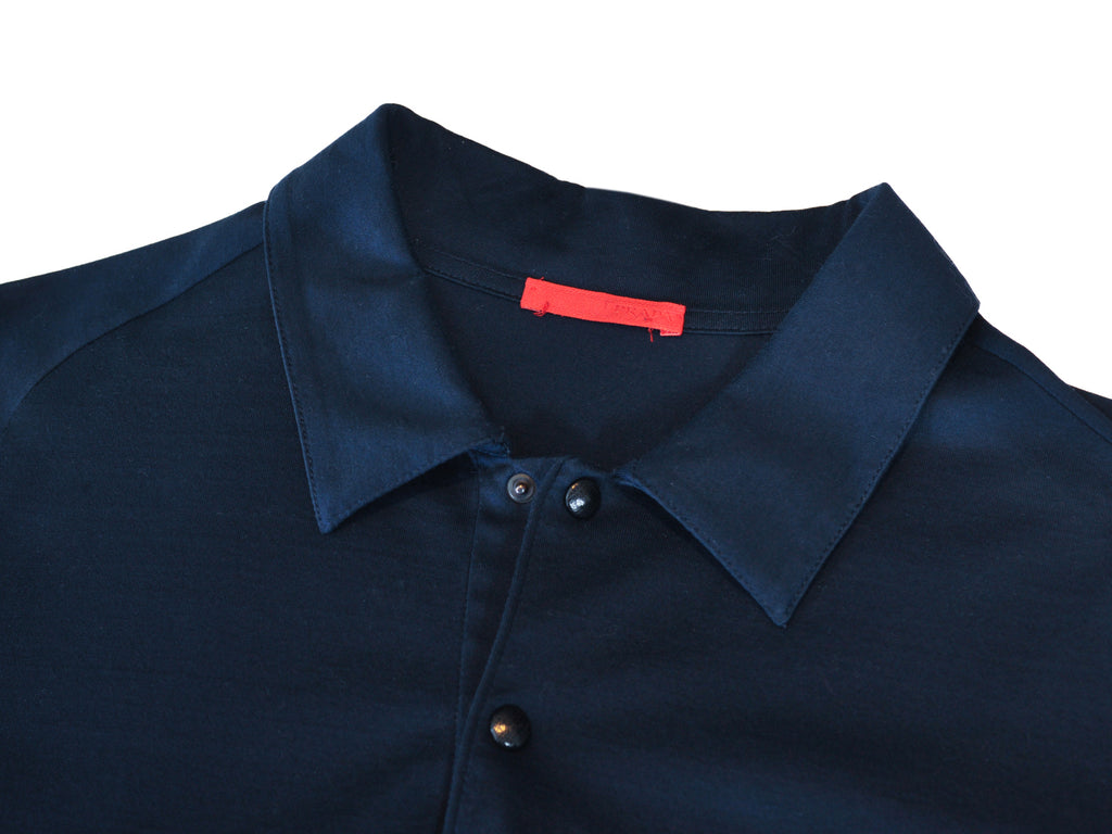 Prada Deep Navy Blue Pocket Polo Shirt