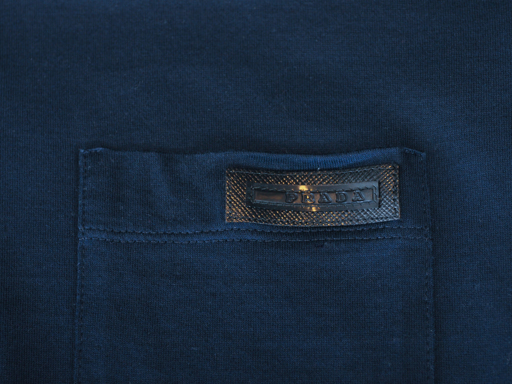 Prada Deep Navy Blue Pocket Polo Shirt