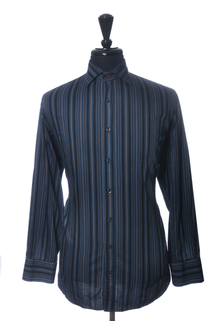Etro Dark Blue Striped Shirt