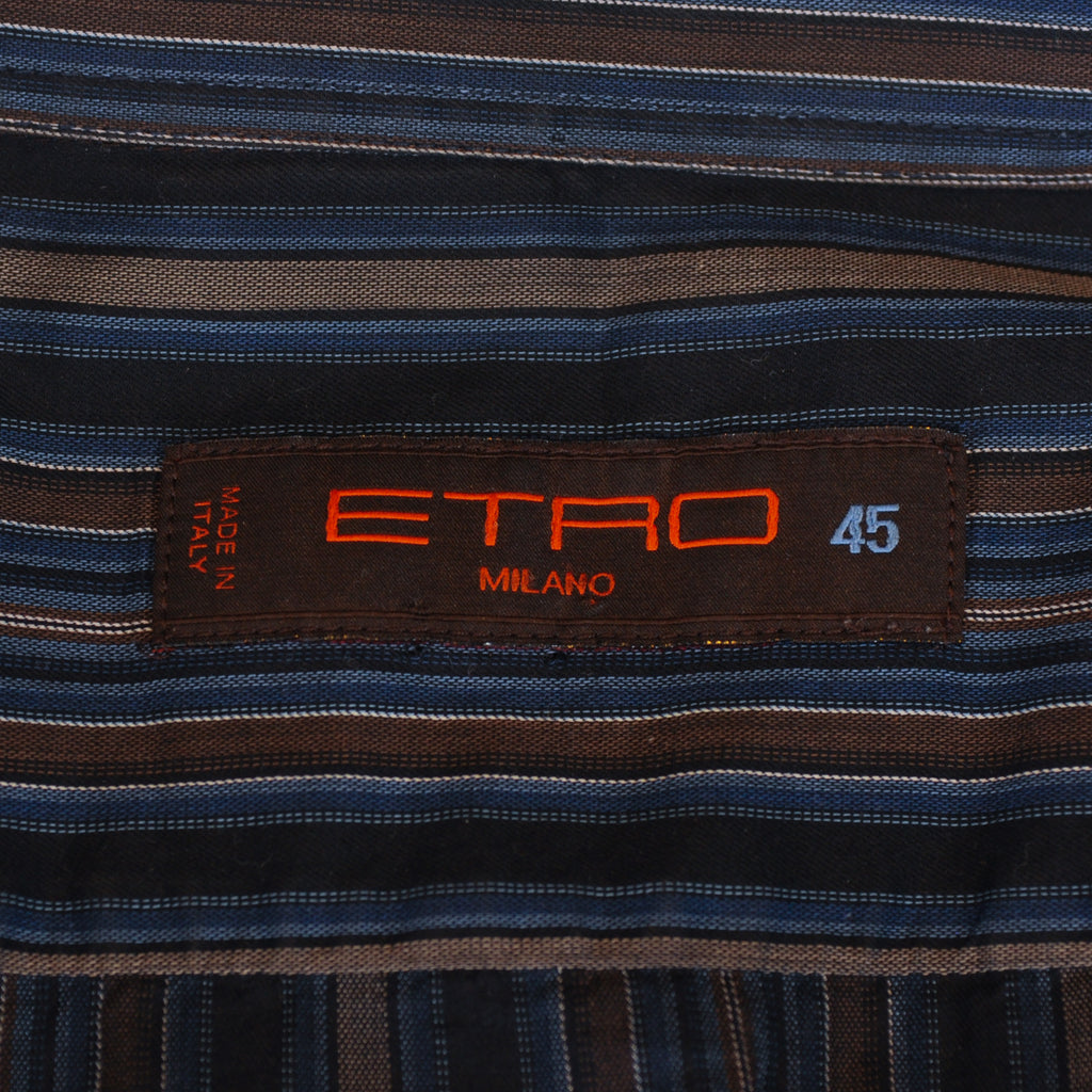 Etro Dark Blue Striped Shirt