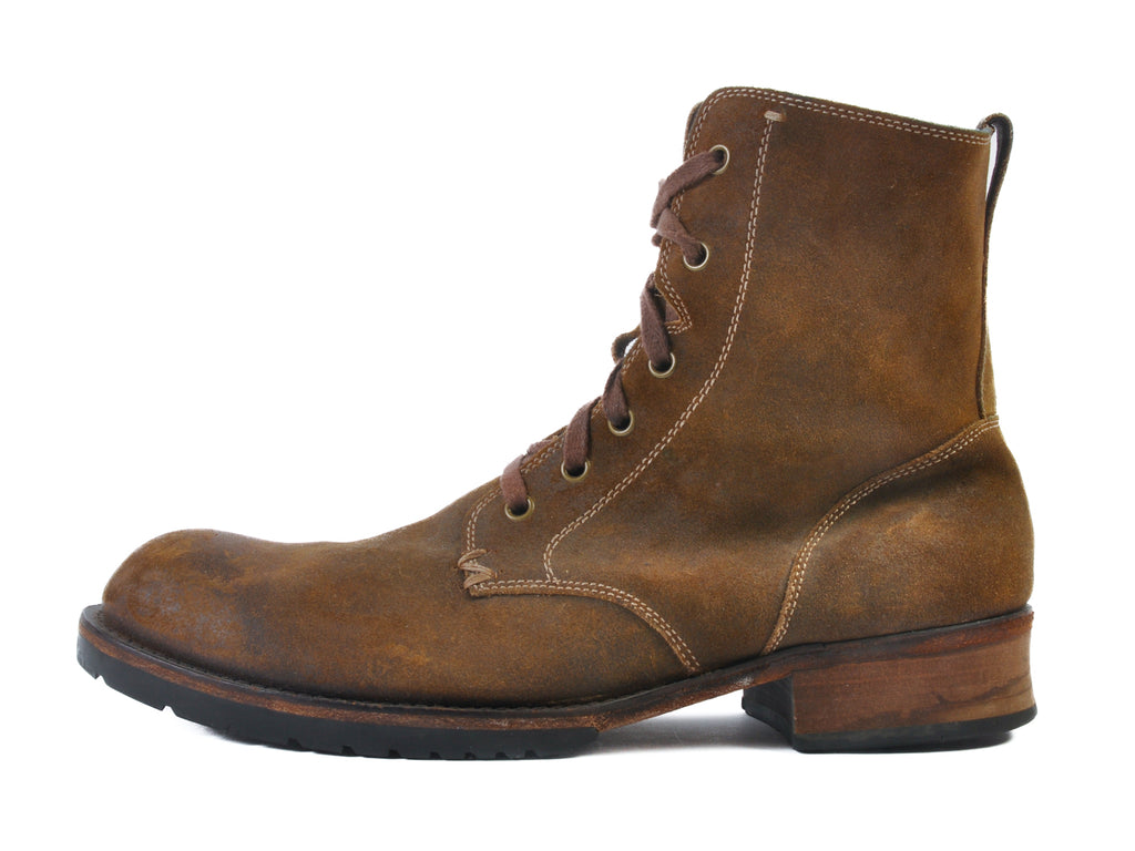 John Varvatos Brown Suede Lace-Up Boots