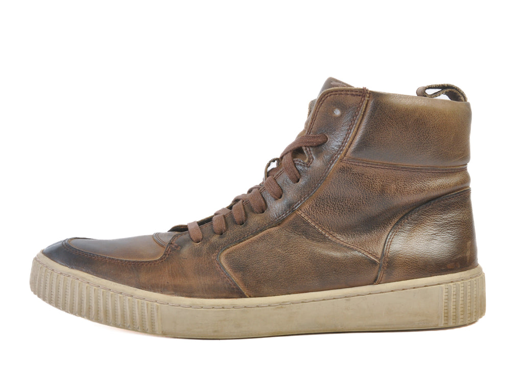 John Varvatos Brown Leather High Tops