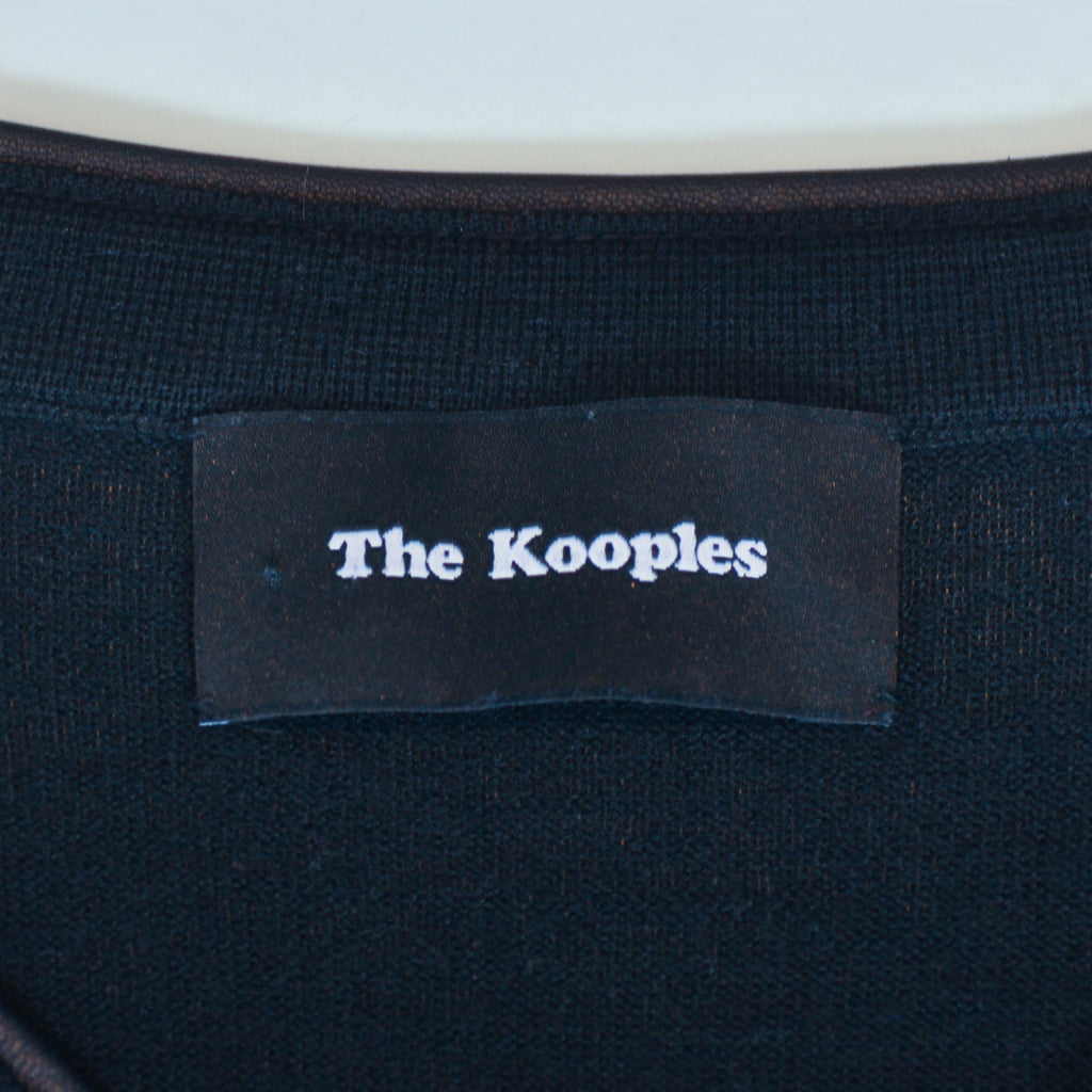 The Kooples Black Merino Wool V-Neck Sweater