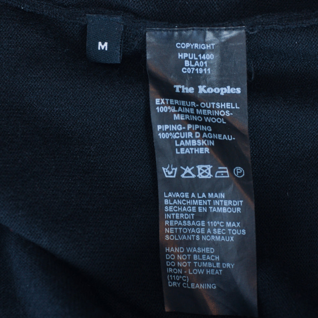 The Kooples Black Merino Wool V-Neck Sweater