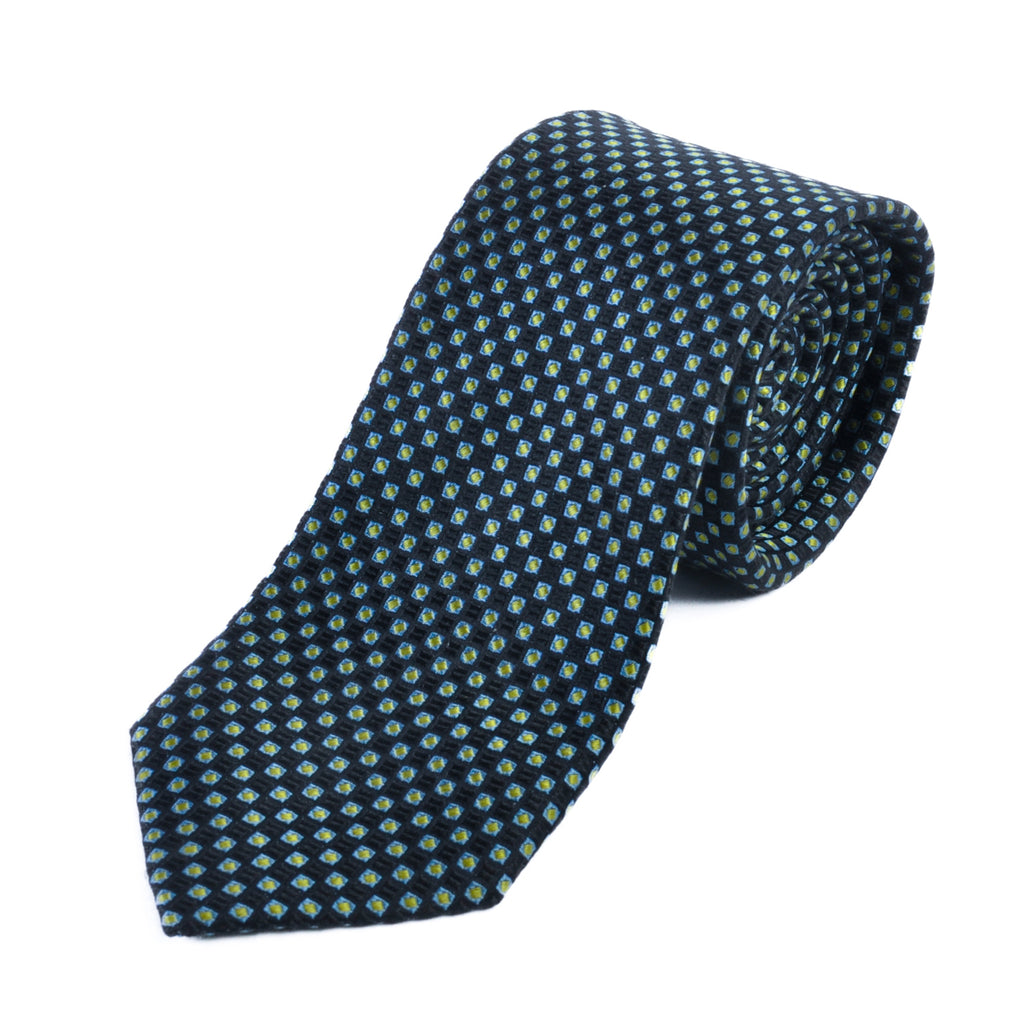 Hugo Boss Green on Black Geometric Tie