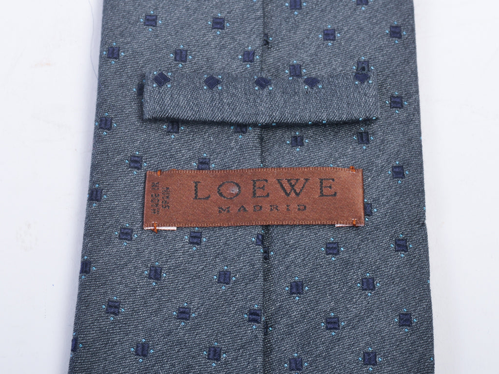 Loewe Navy on Grey Geometric Tie