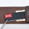 Diesel Brown Distressed Studded Leather Belt