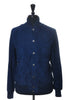 Brooks Brothers Navy Blue Suede Baseball Jacket