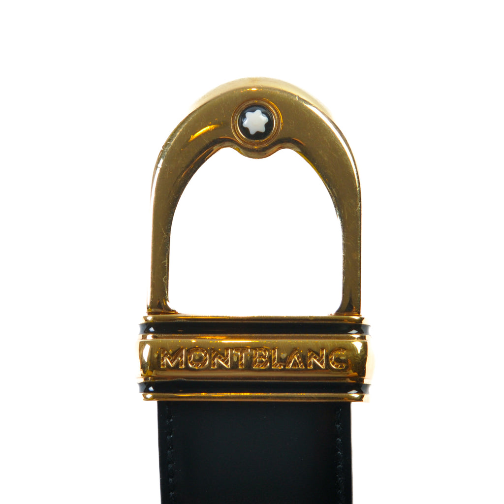 Montblanc Black Leather Dress Belt