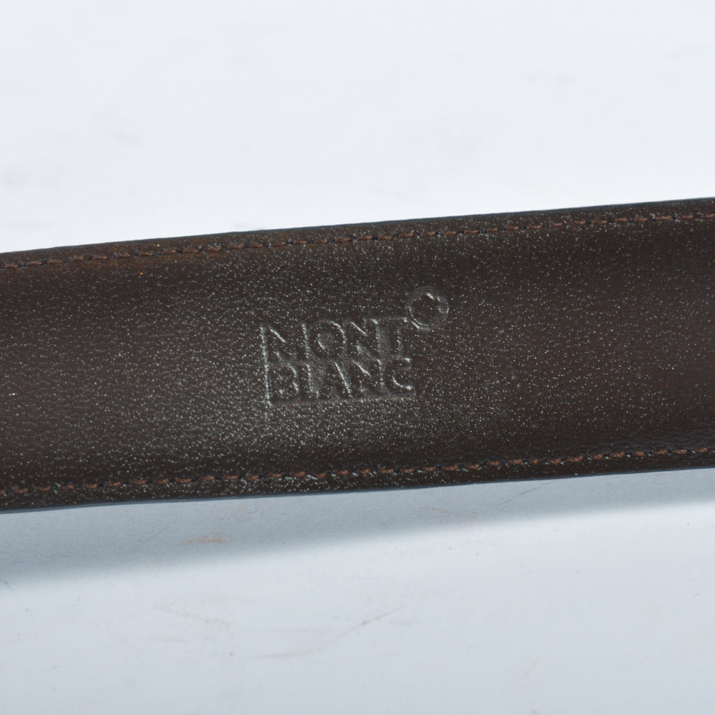 Montblanc Black Leather Dress Belt