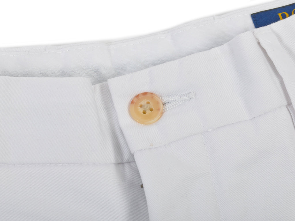 Polo Ralph Lauren White Classic Fit Stretch Shorts