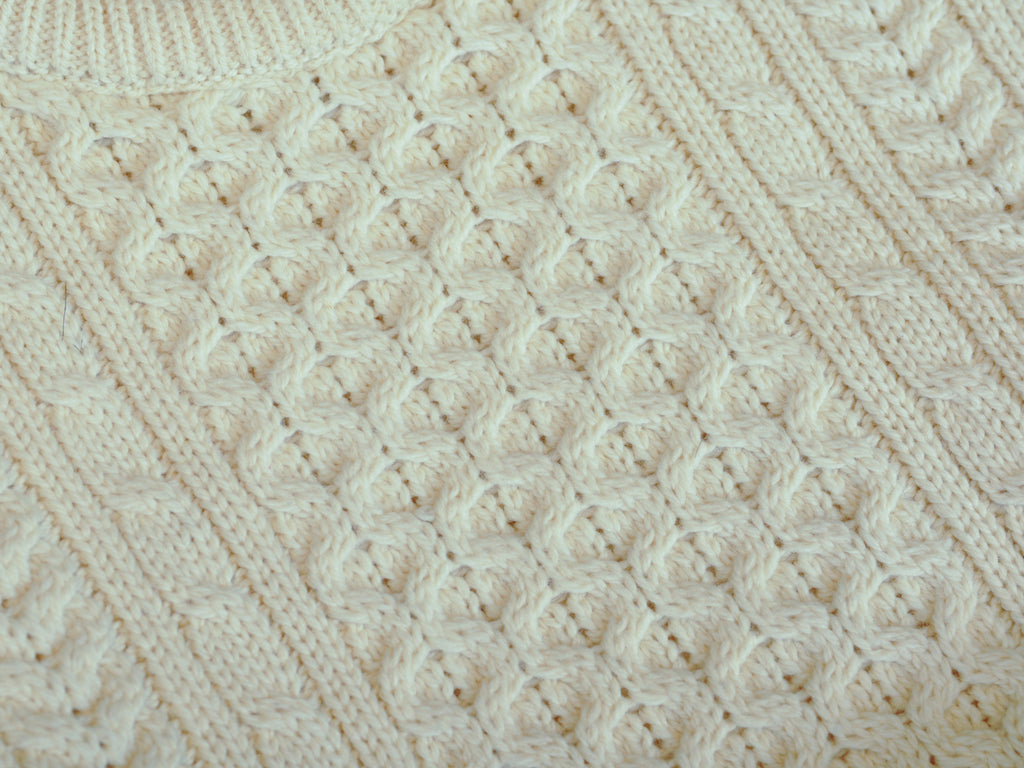 Callan Country Collection Ivory Merino Cable Knit Sweater