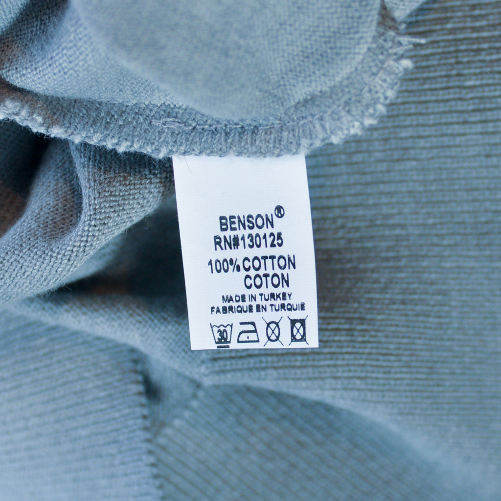Benson Cement Grey Garment Dyed Crew Neck Sweater
