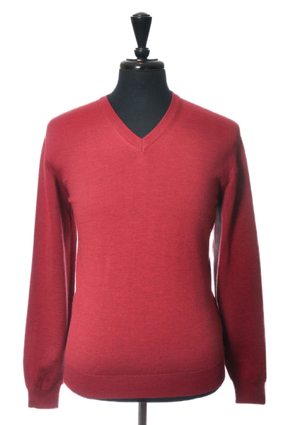 Hugo Boss Sangria Pink Andrea V-Neck Sweater