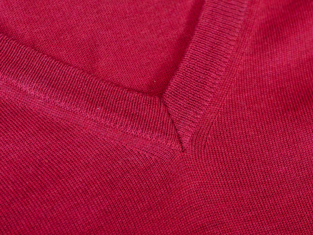 Hugo Boss Sangria Pink Andrea V-Neck Sweater