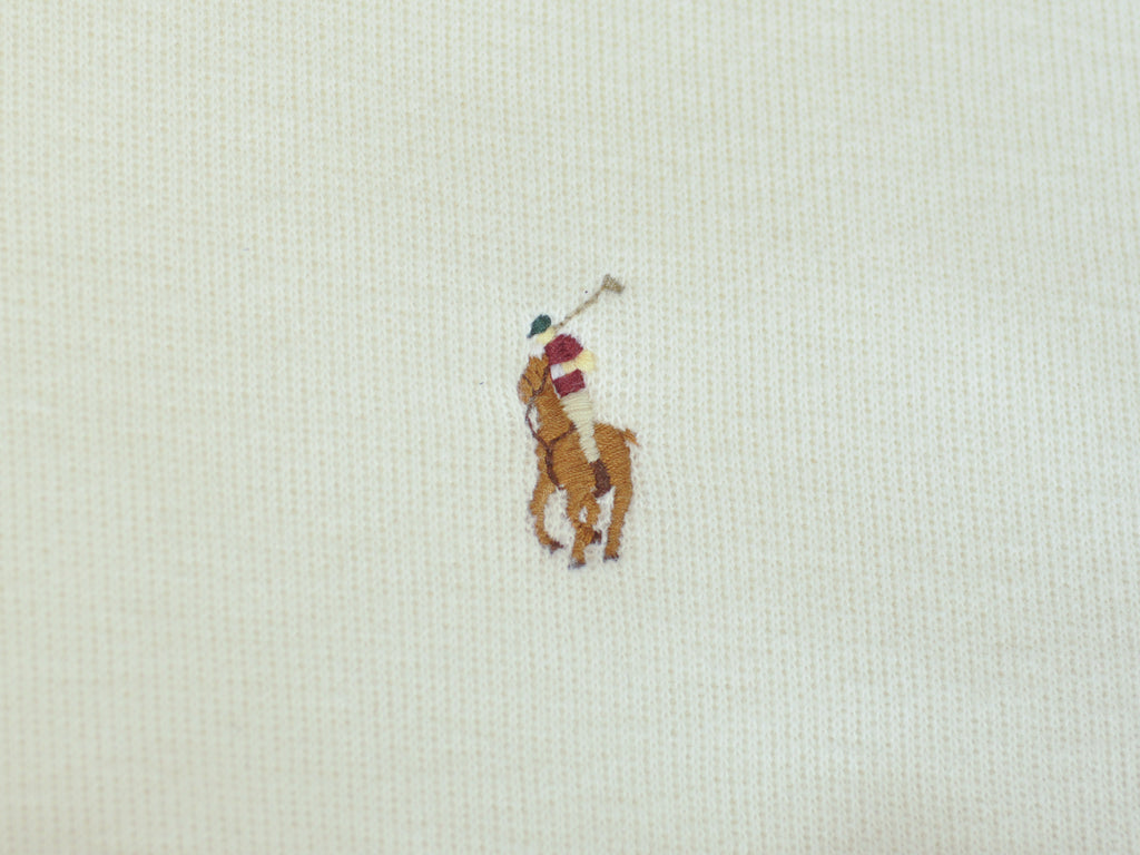 Polo Ralph Lauren Off White Estate Rib Quarter Zip Sweater