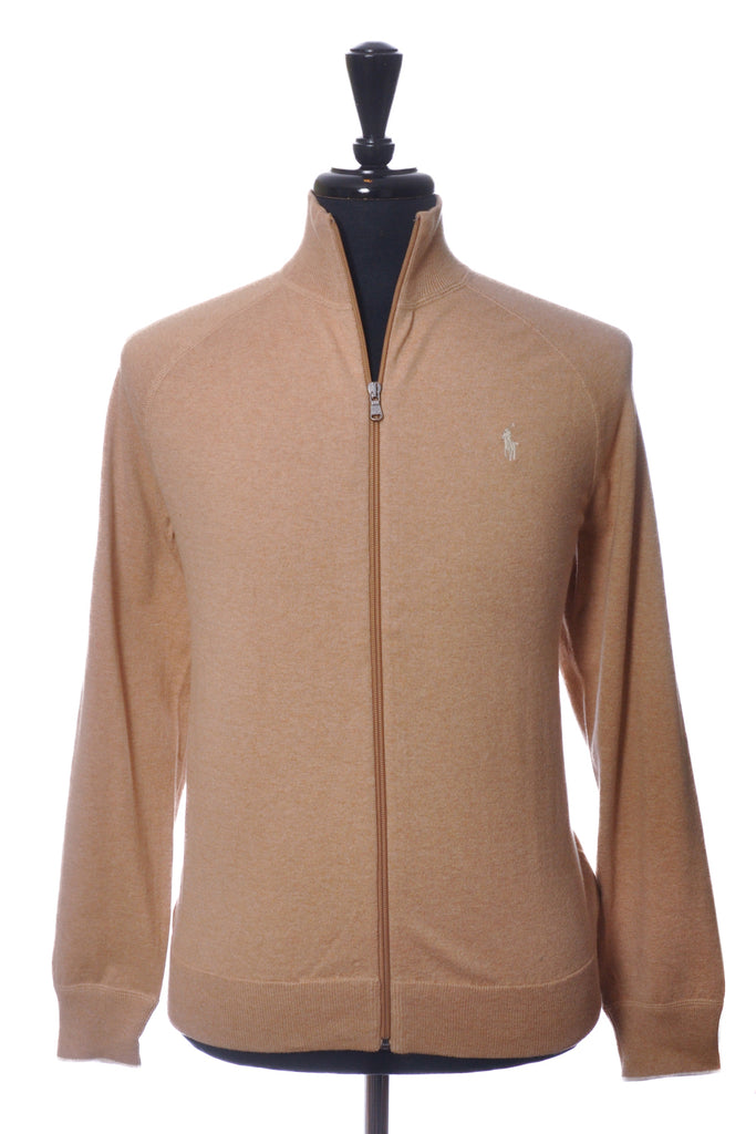 Polo Ralph Lauren Camel Brown Full Zip Sweater