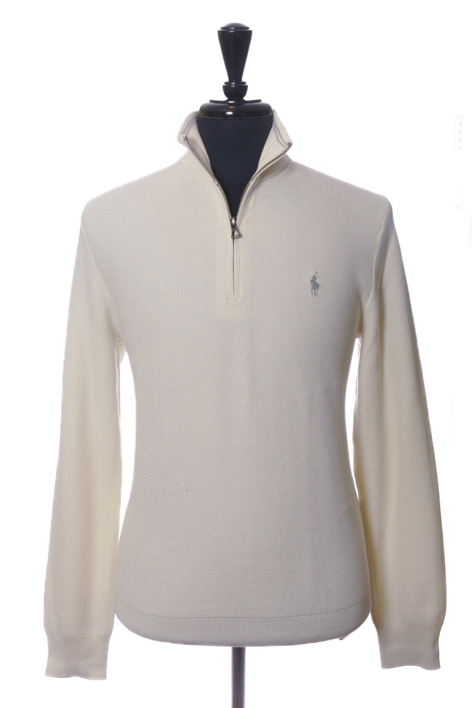 Polo Ralph Lauren Ivory PIma Cotton Quarter Zip