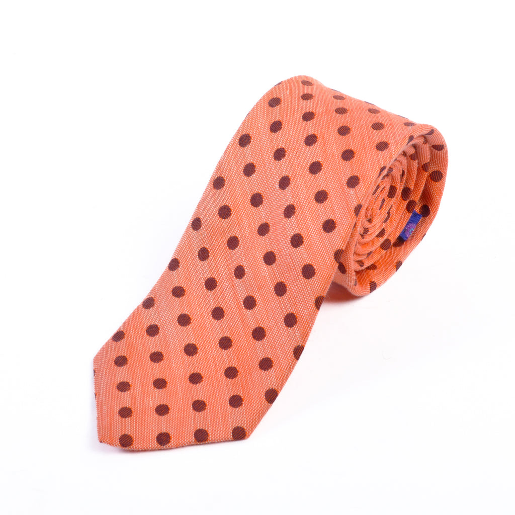 Ted Baker Brown on Orange Polka Dot Tie