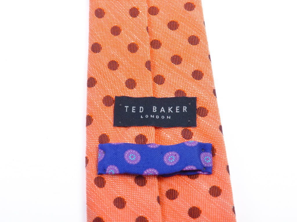 Ted Baker Brown on Orange Polka Dot Tie