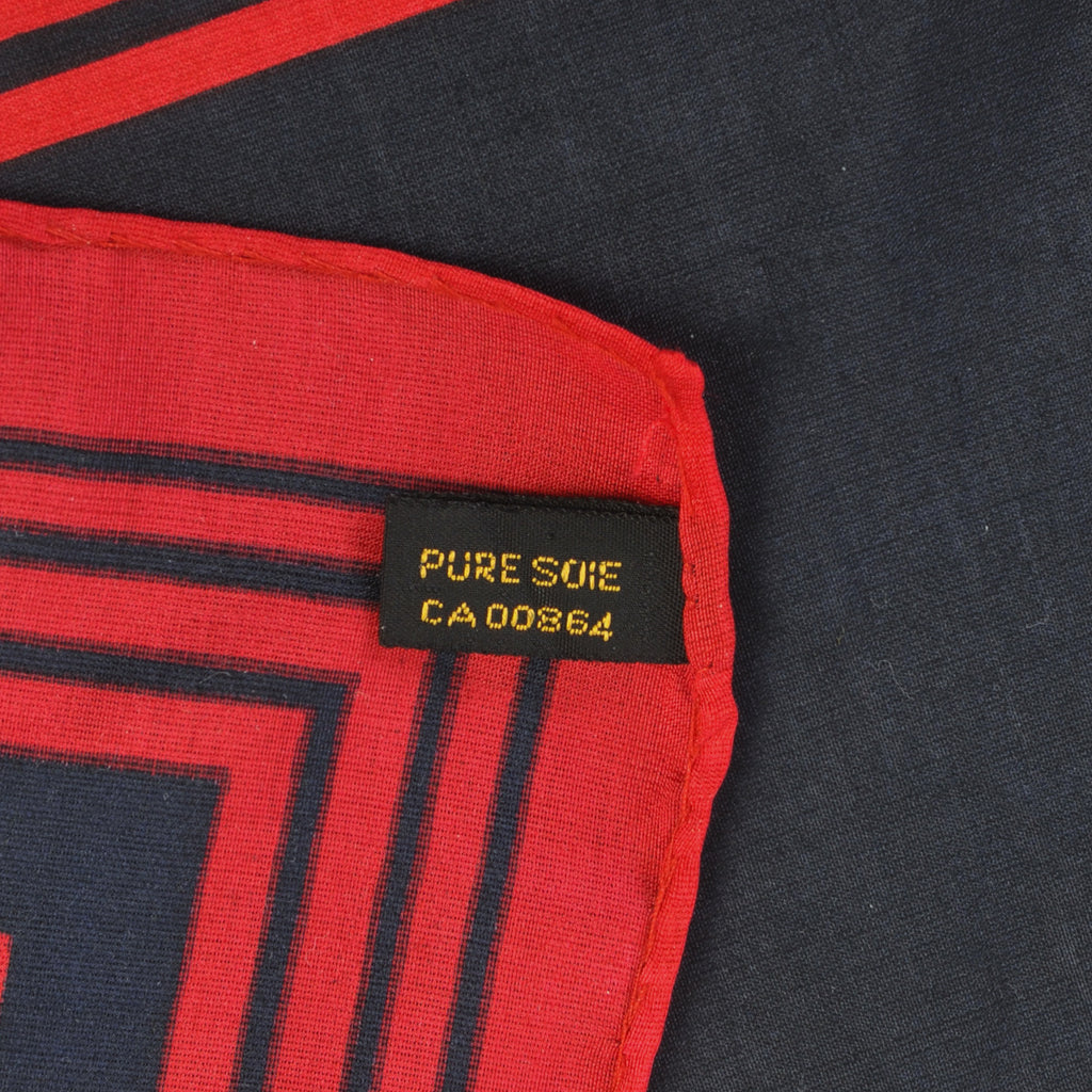Yves Saint Laurent Red Edged Black Pocket Square