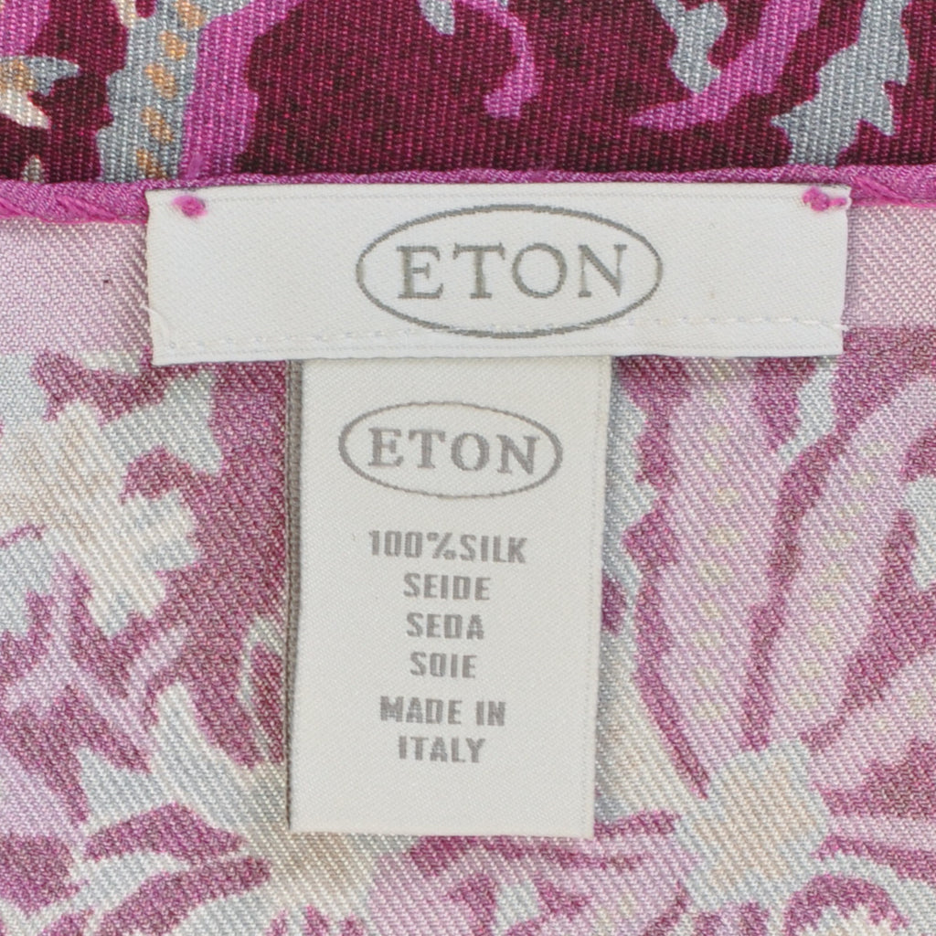 Eton Fuschia Floral Print Pocket Square