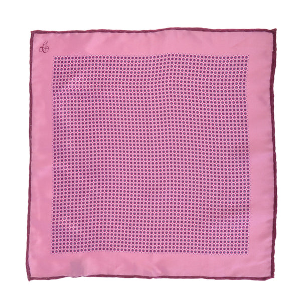 Canali 1934 Pink Geometric Print Pocket Square