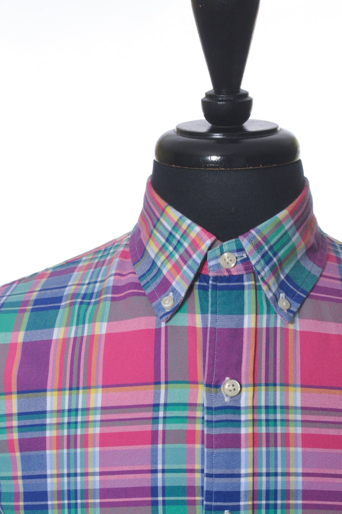 Polo Ralph Lauren Pink Plaid Classic Fit Untucked Short Sleeve Shirt