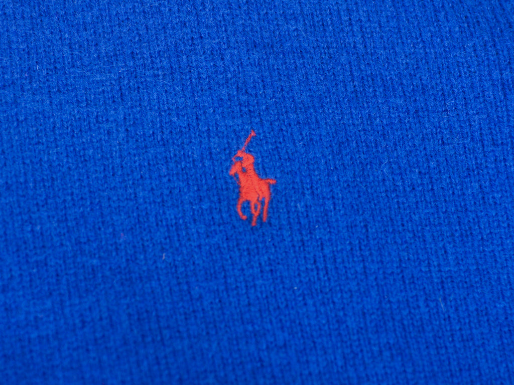 Polo Ralph Lauren Blue Lambswool Collared Knit