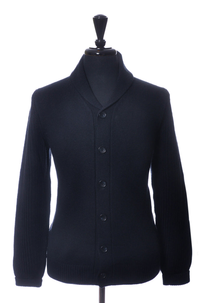 Aqua Toscano Navy Blue Shawl Collar Cardigan