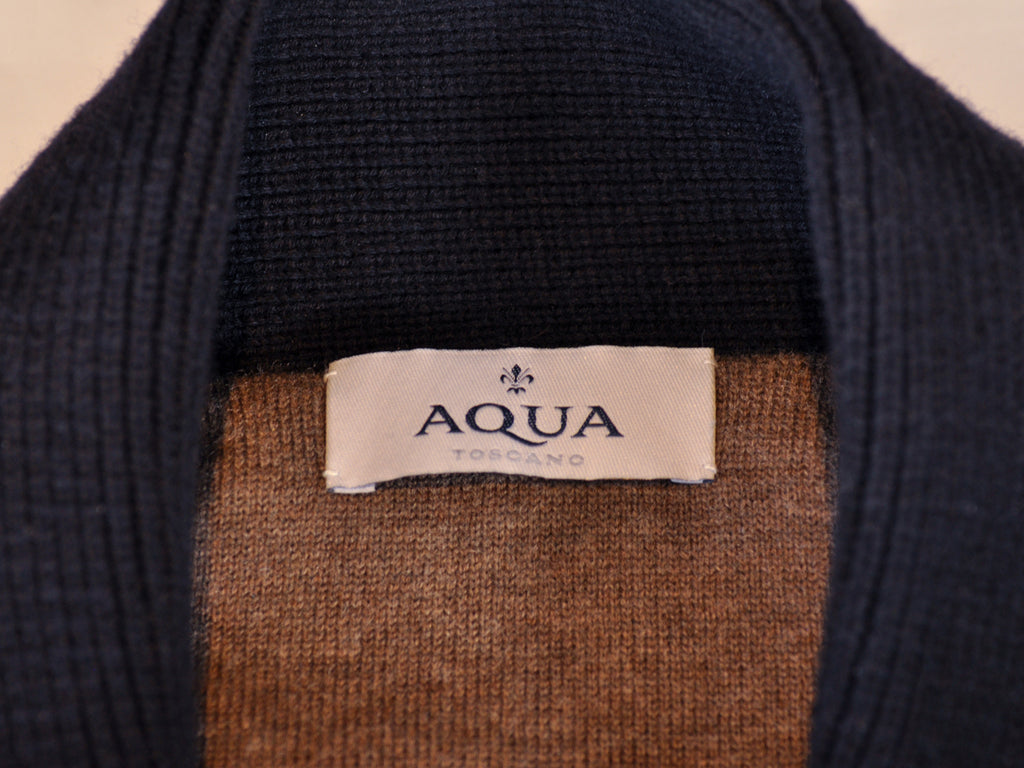 Aqua Toscano Navy Blue Shawl Collar Cardigan
