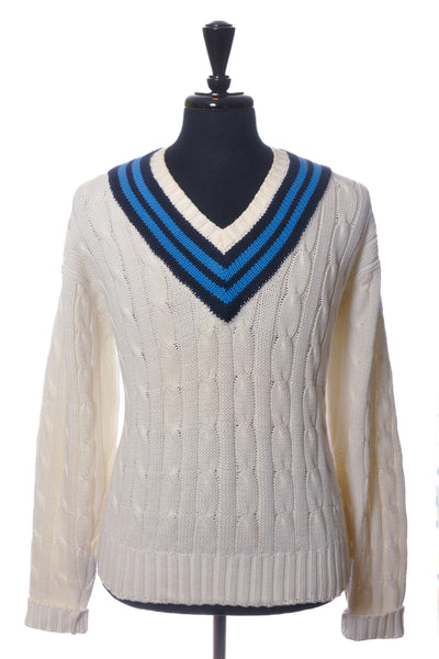 Polo Ralph Lauren White Tennis Sweater