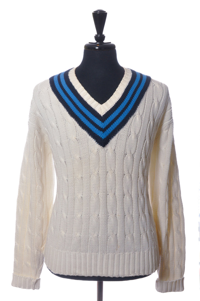 Polo Ralph Lauren White Tennis Sweater