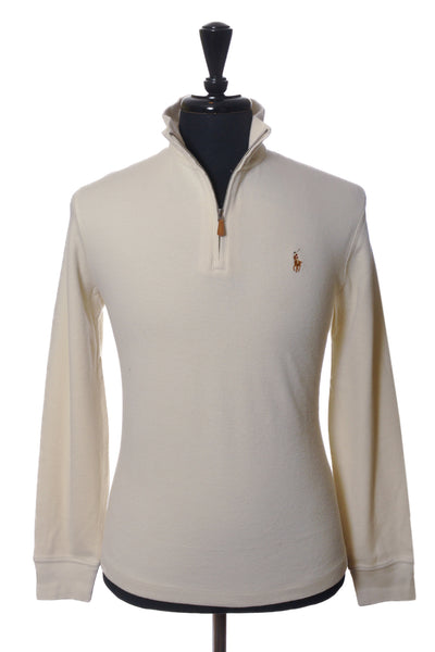 Polo Ralph Lauren Beige Estate Rib Quarter Zip Sweater