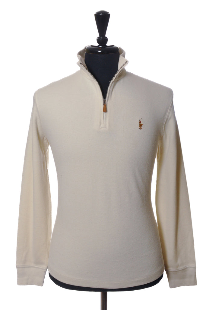 Polo Ralph Lauren Beige Estate Rib Quarter Zip Sweater