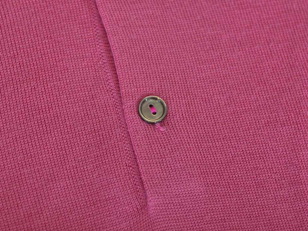 Hugo Boss Pink Silk Wool Collared Knit
