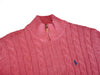 Polo Ralph Lauren Pink Cable Knit Quarter Zip Sweater