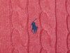 Polo Ralph Lauren Pink Cable Knit Quarter Zip Sweater