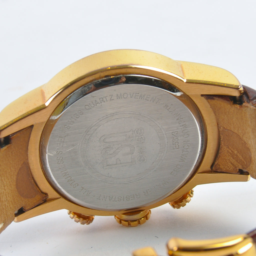 ESQ by Movado Quest Salmon Dial Big Date Chronograph Watch