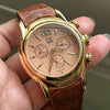 ESQ by Movado Quest Salmon Dial Big Date Chronograph Watch