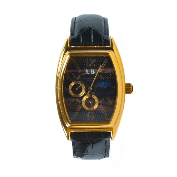 Stuhrling Black Face Rectangular Automatic Watch