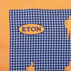 Eton Peach Orange Trimmed Houndstooth Pocket Square