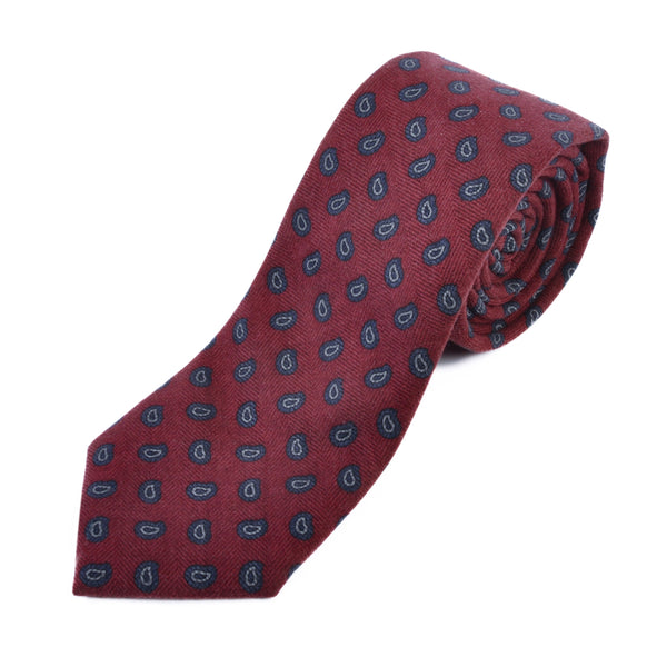 Ermenegildo Zegna Brown Paisley Brushed Silk Tie