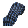 Ermenegildo Zegna Blue on Black Floral Geometric Silk Tie