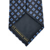 Ermenegildo Zegna Blue on Black Floral Geometric Silk Tie
