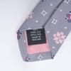 Thomas Pink Grey Geo Patterned Tie